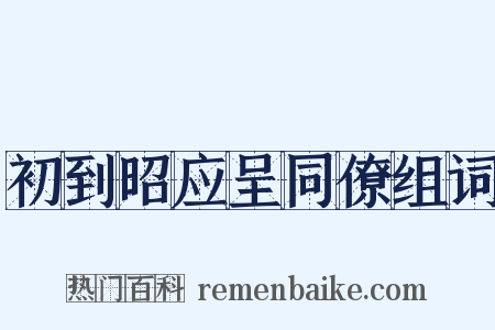 初到昭应呈同僚组词是什么意思的图片